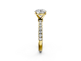 Yellow gold Round Solitaire Diamond Pavé Band with Four-Prong Setting_31