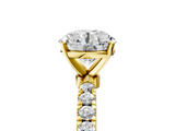 Yellow gold Round Solitaire Diamond Pavé Band with Four-Prong Setting_34