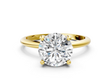 Yellow gold Round Solitaire Diamond Ring with 4-Prong Setting on a Classic Band_23