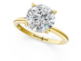 Yellow gold Round Solitaire Diamond Ring with 4-Prong Setting on a Classic Band_24