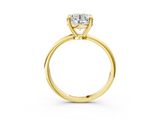Yellow gold Round Solitaire Diamond Ring with 4-Prong Setting on a Classic Band_26