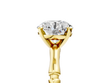 Yellow gold Round Solitaire Diamond Ring with Bamboo Band and Four-Prong Setting_33