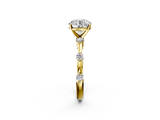 Yellow gold Round Solitaire Diamond Ring with Bezel Set Side Stones and Prong Setting_28