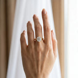 Yellow gold Round Solitaire Diamond Ring with Cathedral Band and Four-Prong Setting_12