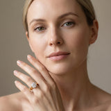 Yellow gold Round Solitaire Diamond Ring with Cathedral Band and Four-Prong Setting_13