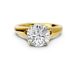 Yellow gold Round Solitaire Diamond Ring with Cathedral Band and Four-Prong Setting_80