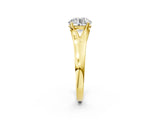 Yellow gold Round Solitaire Diamond Ring with Cathedral Band and Four-Prong Setting_82