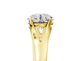 Yellow gold Round Solitaire Diamond Ring with Cathedral Band and Four-Prong Setting_85