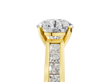 Yellow gold Round Solitaire Diamond Ring with Channel-Set Band and Four-Prong Setting_10