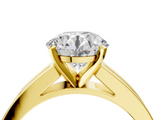 Yellow gold Round Solitaire Diamond Ring with Channel-Set Band and Four-Prong Setting_9