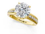 Yellow gold Round Solitaire Diamond Ring with Channel Set Band and Six-Prong Setting_52