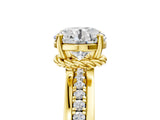 Yellow gold Round Solitaire Diamond Ring with Channel Set Band and Six-Prong Setting_56