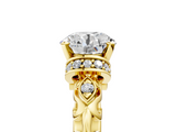 Yellow gold Round Solitaire Diamond Ring with Filigree Band and Four-Prong Setting_53