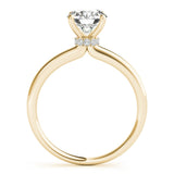 10K Yellow Gold 3.06 Carat E VVS2 Round Solitaire Diamond Ring with Four-Prong Setting and Classic Band