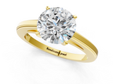 Yellow gold Round Solitaire Diamond Ring with Four-Prong Setting and Classic Band_5