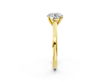 Yellow gold Round Solitaire Diamond Ring with Four-Prong Setting and Classic Band_6