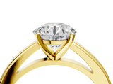 Yellow gold Round Solitaire Diamond Ring with Four-Prong Setting and Classic Band_8
