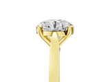 Yellow gold Round Solitaire Diamond Ring with Four-Prong Setting and Tapered Band