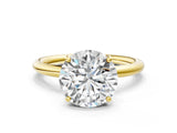 Yellow gold Round Solitaire Diamond Ring with Four-Prong Setting on a Plain Band_40