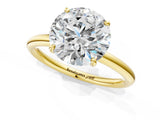 Yellow gold Round Solitaire Diamond Ring with Four-Prong Setting on a Plain Band_41