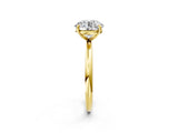 Yellow gold Round Solitaire Diamond Ring with Four-Prong Setting on a Plain Band_42