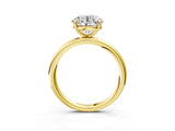 Yellow gold Round Solitaire Diamond Ring with Four-Prong Setting on a Plain Band_43