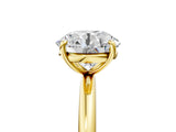 Yellow gold Round Solitaire Diamond Ring with Four-Prong Setting on a Plain Band_45