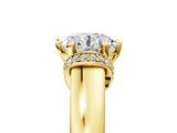 Yellow gold Round Solitaire Diamond Ring with Pave Band and Six-Prong Setting_40