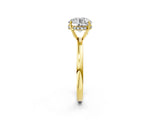 Yellow gold Round Solitaire Diamond Ring with Prong Setting and Plain Band_16