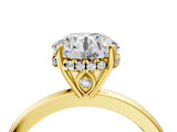 Yellow gold Round Solitaire Diamond Ring with Prong Setting and Plain Band_18