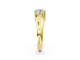 Yellow gold Round Solitaire Diamond Ring with Six-Prong Cathedral Setting_53