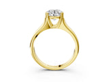 Yellow gold Round Solitaire Diamond Ring with Six-Prong Cathedral Setting_54