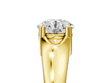Yellow gold Round Solitaire Diamond Ring with Six-Prong Cathedral Setting_56