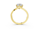 Yellow gold Round Solitaire Diamond Ring with Six-Prong Setting and Tapered Band_54