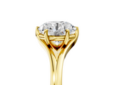 Yellow gold Round Solitaire Diamond Ring with Six-Prong Setting and Tapered Band_56