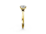 Yellow gold Round Solitaire Diamond Ring with Six-Prong Setting on a Classic Band 2