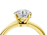 Yellow gold Round Solitaire Diamond Ring with Six-Prong Setting on a Classic Band 4
