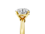 Yellow gold Round Solitaire Diamond Ring with Six-Prong Setting on a Classic Band 5