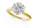 Yellow gold Round Solitaire Diamond Ring with Six-Prong Setting on a Classic Band_24