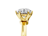 Yellow gold Round Solitaire Diamond Ring with Six-Prong Setting on a Classic Band_28