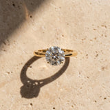Yellow gold Round Solitaire Diamond Ring with Split Shank and Four-Prong Setting_15