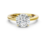 Yellow gold Round Solitaire Diamond Ring with Split Shank and Four-Prong Setting_20