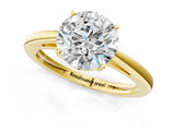 Yellow gold Round Solitaire Diamond Ring with Split Shank and Four-Prong Setting_21