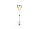 Yellow gold Round Solitaire Diamond Ring with Split Shank and Four-Prong Setting_22