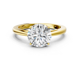Yellow gold Round Solitaire Diamond Ring with Split Shank and Four-Prong Setting_23