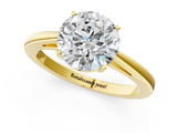 Yellow gold Round Solitaire Diamond Ring with Split Shank and Four-Prong Setting_24
