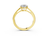 Yellow gold Round Solitaire Diamond Ring with Split Shank and Four-Prong Setting_26