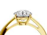 Yellow gold Round Solitaire Diamond Ring with Split Shank and Four-Prong Setting_27