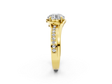 Yellow gold Round Solitaire Diamond Ring with Split Shank and Prong Setting_68