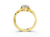 Yellow gold Round Solitaire Diamond Ring with Split Shank and Prong Setting_69
